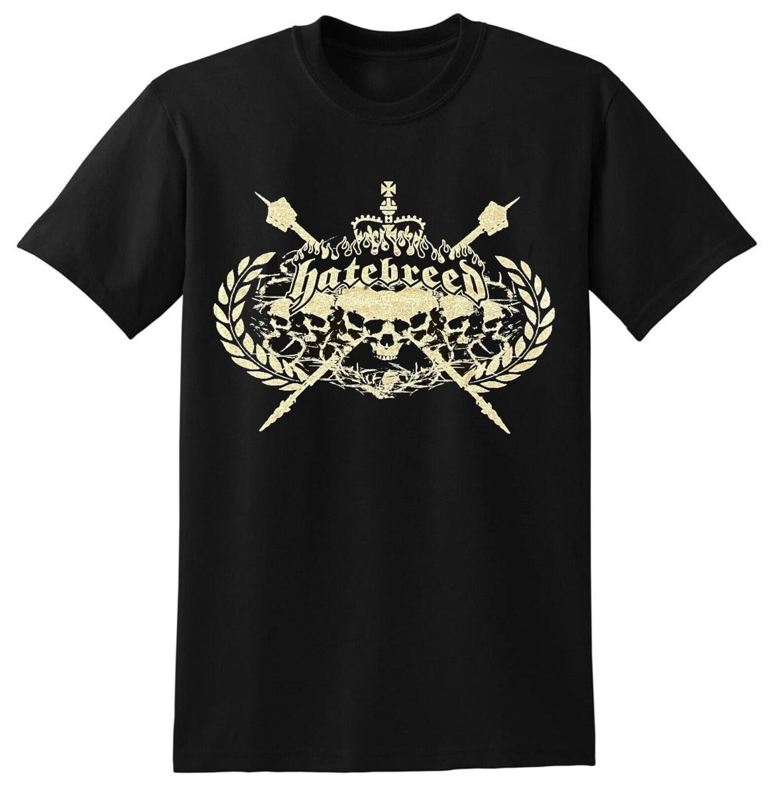 HATEBREED cd lgo SKULL CREST Official SHIRT LAST MED New OOP ink smudge on back XL