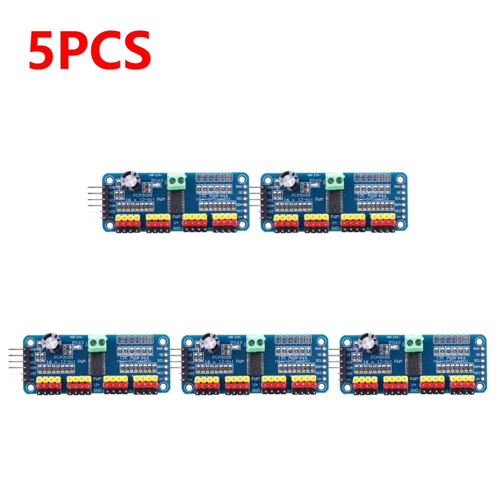 1-50X PCA9685 Driver Module IIC Interface 16 Channel 12-Bit PWM Servo Motor Driver Board Controller for Arduino Robot