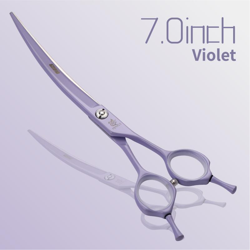 Fenice Professional JP440C Colorful 6.25&7.0 Inch Curved Grooming Scissors Pet Trimming Scissors for Dogs Cats