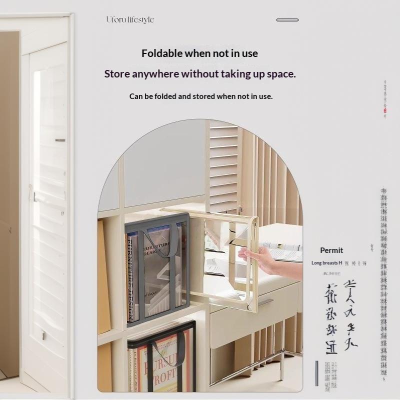 Clear Transparent Storage Box With Dustproof Lid And Portable Handles For Organizing Books Magazines Home Office Study