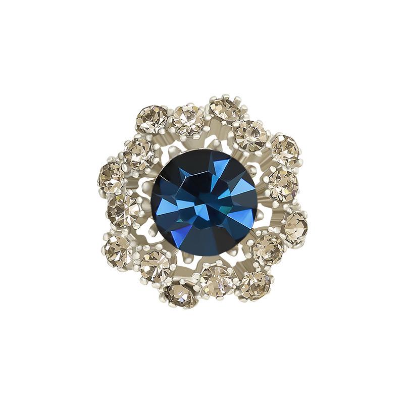 Retro modrá křišťálová spona brož - Roztomilý doplněk dekoltu inspirovaný Japonskem