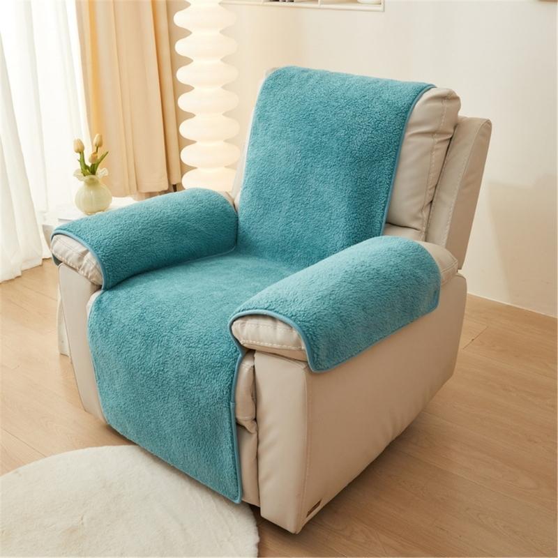 Armrest Cover Lambswool Recliner Slipcover Soft and Durability Chair Protector for Living Room or Bedroom