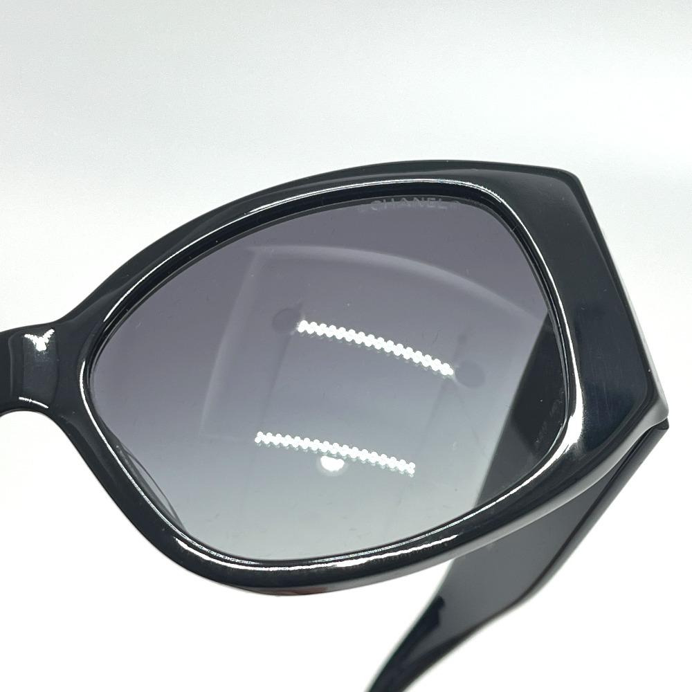 Chanel OCH5450-A Embroidered CC Mark Eyewear Sunglasses Plastic Black