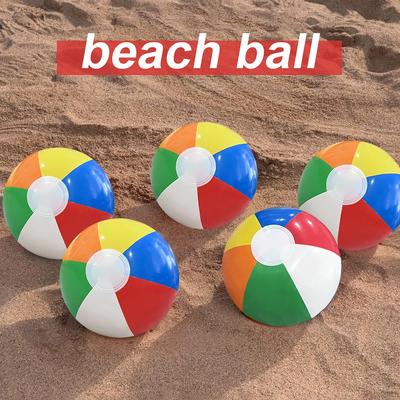 6pcs Colorful Inflatable Beach Balls Summer Vacation Swimming Pool Party Game Balls Summer Party and Water Sports