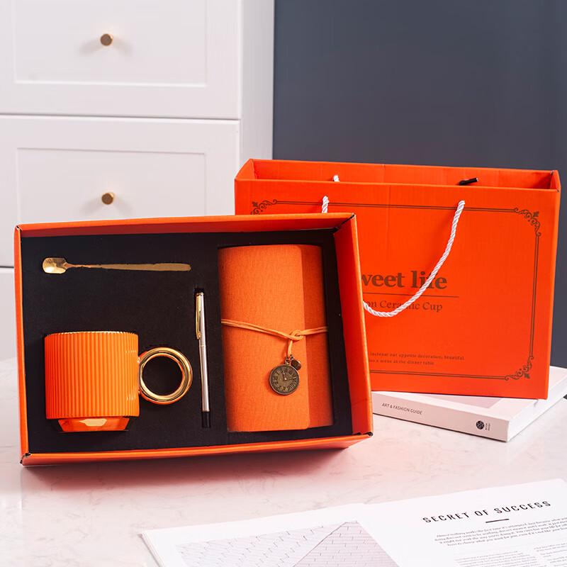 Ceramic Mug Gift Set with Pen, Notebook & Spoon