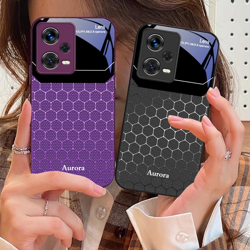 Sechseckiges Gitter aus Äpfeln für Xiaomi 14 Ultra 13 Lite Redmi Note 13 11 Pro 12 Plus Poco X6 3 Pro F4 6 GT Gehärtete Handyhülle