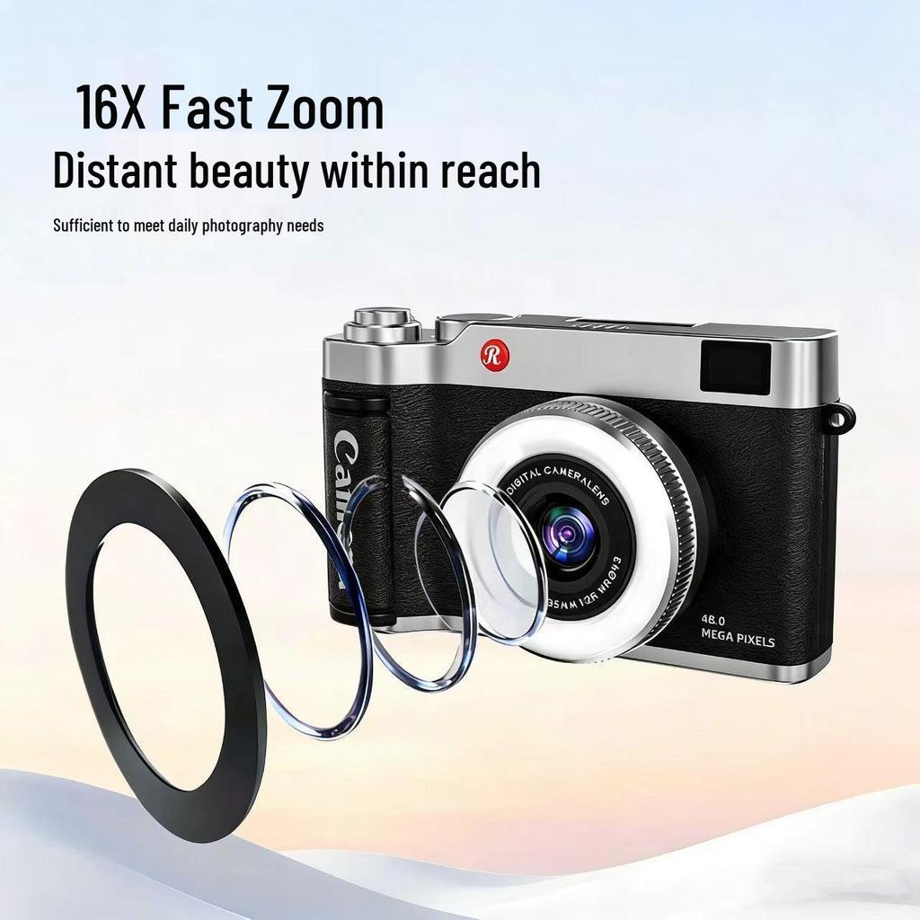 4K High-Resolution Flip Screen Mirrorless Digital Camera for Vlogging and Parties