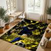 Personalized Crystal Velvet Carpet,Blue Lock Custom Printed Name, Plush Area Rug For Home Indoor Decor