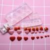 3D Mini Heart Strawberry Silicone Mold for Clay and Food DIY Projects
