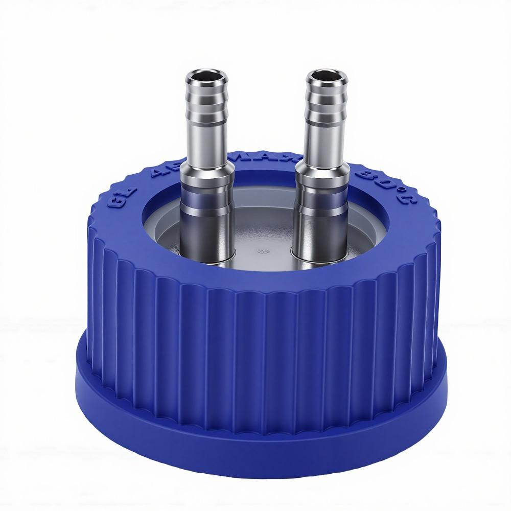 6-8mm Diameter Liquid Media Extractor Cap 2 Port Sampling Liquid Cap  For Lab