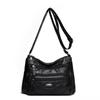 PU Umhängetasche Damen Schultertasche Mehrere Fächer Tasche für Mütter mittleren Alters