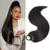 Synthetic Ponytail Extensions Elastic Band Wrap Around Straight Ponytail Extension for Women 24" Long Straight Soft Natural Ponytail