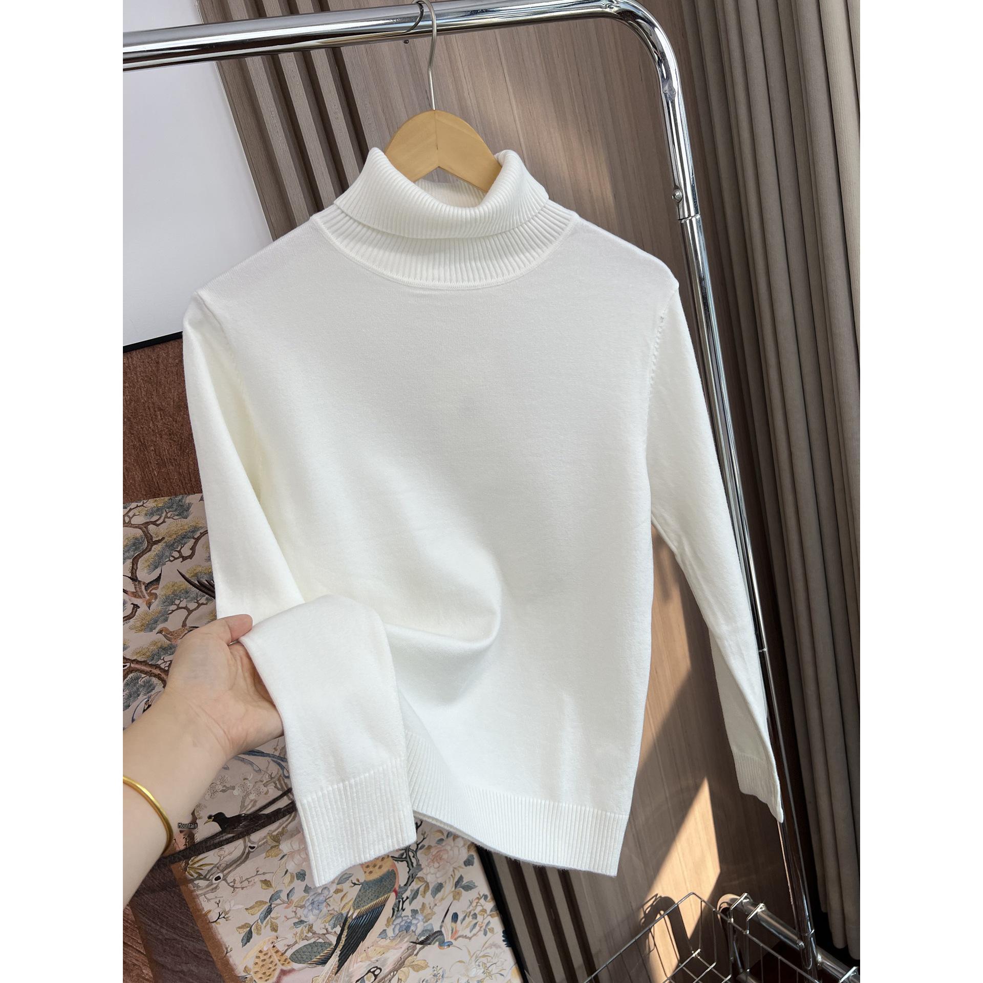 

Men s High Neck Solid Color Knit Sweater - Versatile Autumn/Winter Casual Base Layer 2XL білий