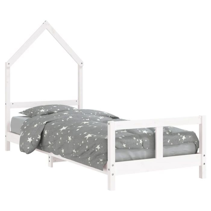 VidaXL Dětské postelové rámy, Jednolůžko s lamelovým roštem, Nábytek do ložnice, Skandinávský, Bílý 80x200 cm 834565