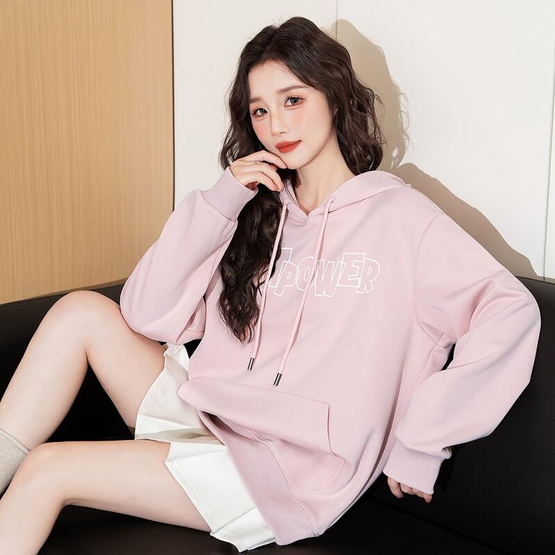 TonLion Women's Hooded Text Print Sweatshirt