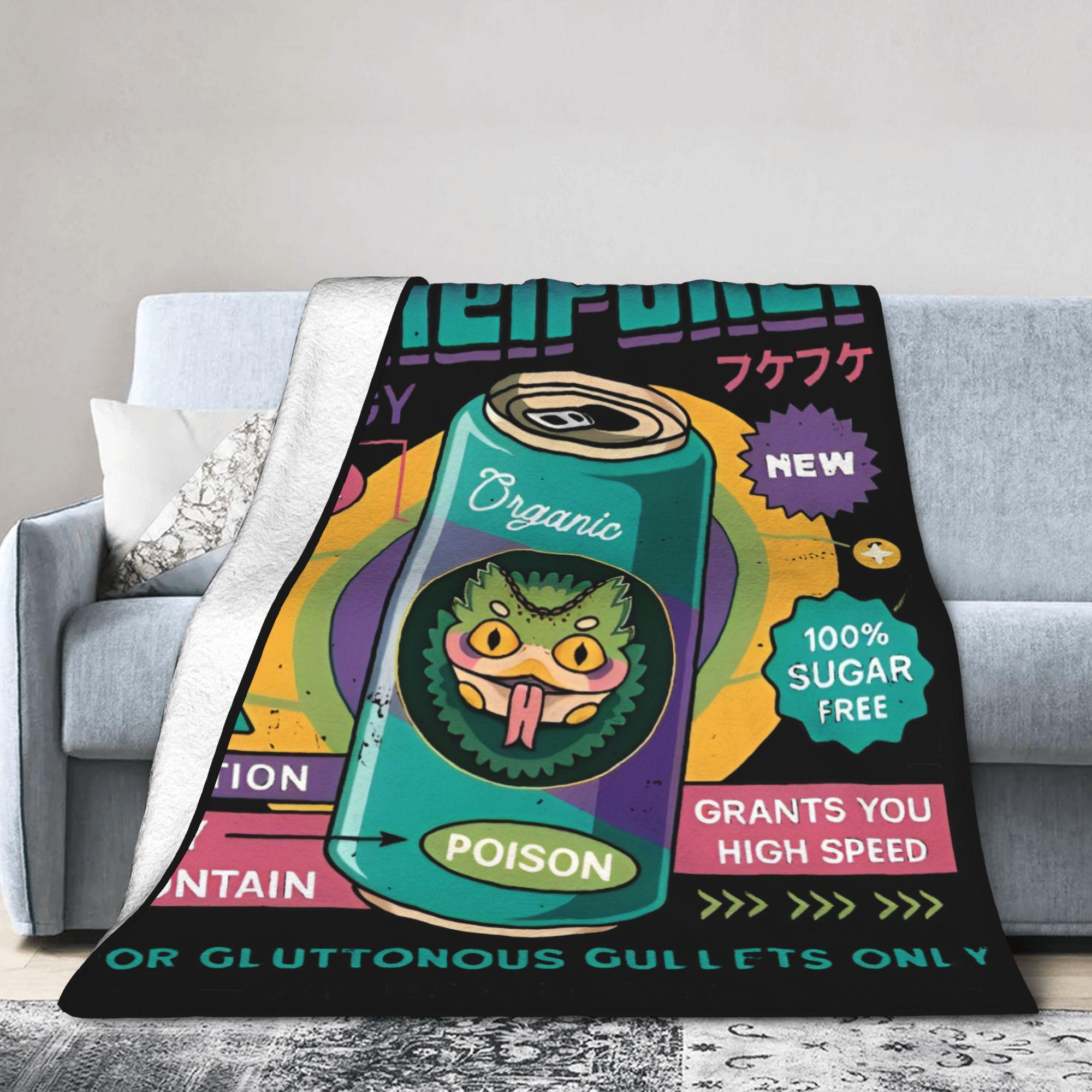 Monster Hunter Wilds Pukei Pukei Energy Drink Blankets Coral Fleece Plush Print Game Portable Thin Throw Blanket for Bed