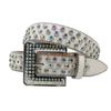 New Trendy PU Leather Belt with Rhinestone Square Buckle - Y2K Western Style