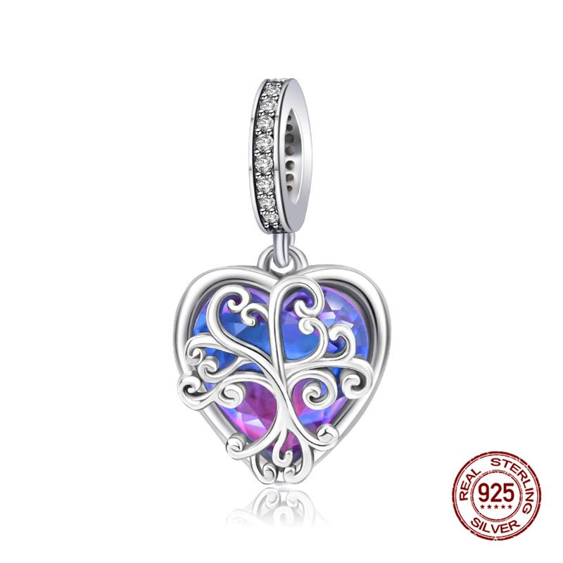 Copper Charms Fits Charms 3Mm Original Bracelet Womens Heart-Shaped Key Charms Beads Diy Fine Jewelry Gifts