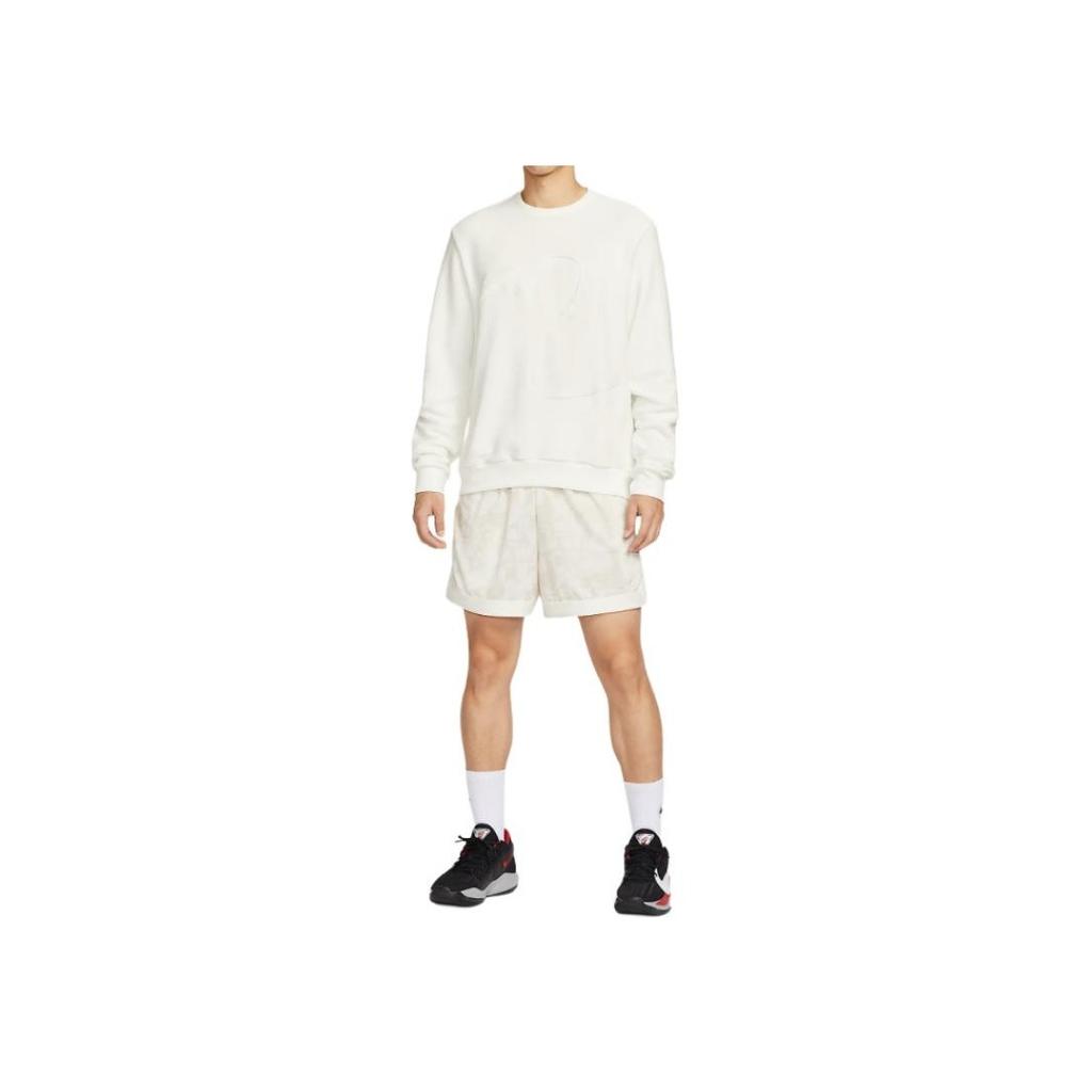 Nike Solid Color Crew Neck Long Sleeve Sweatshirt Men Tops Light-Ivory HV1909-133