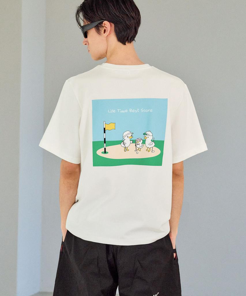 KANDINI White Duck Family Print Short Sleeve T-Shirt_Unisex