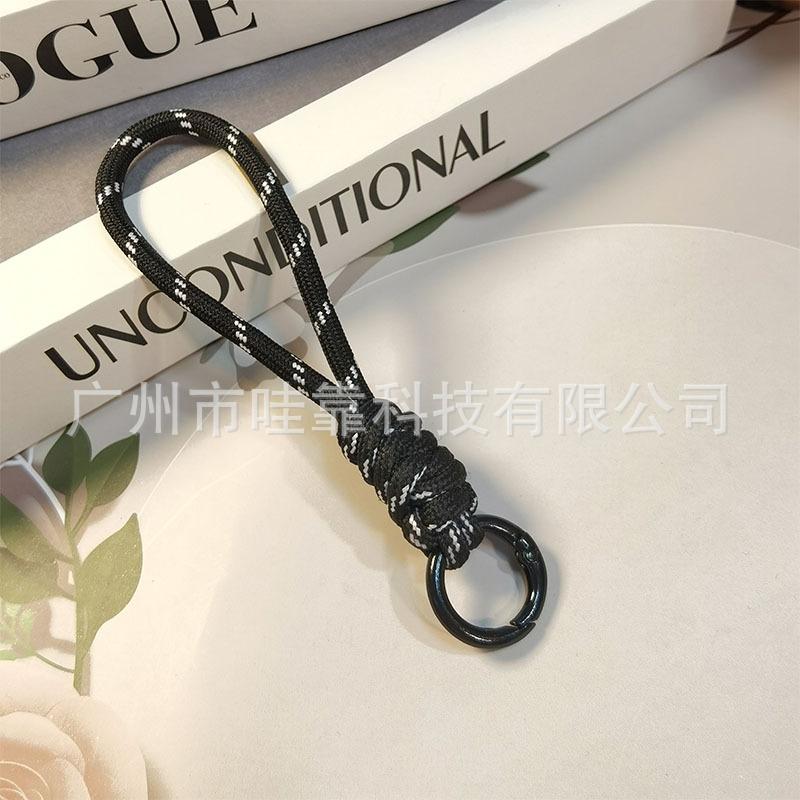 Color-blocked Knotted Mobile Phone Lanyard Creative Short Lanyard Keychain Lanyard Ring Detachable Anti-lost Lanyard 12CM
