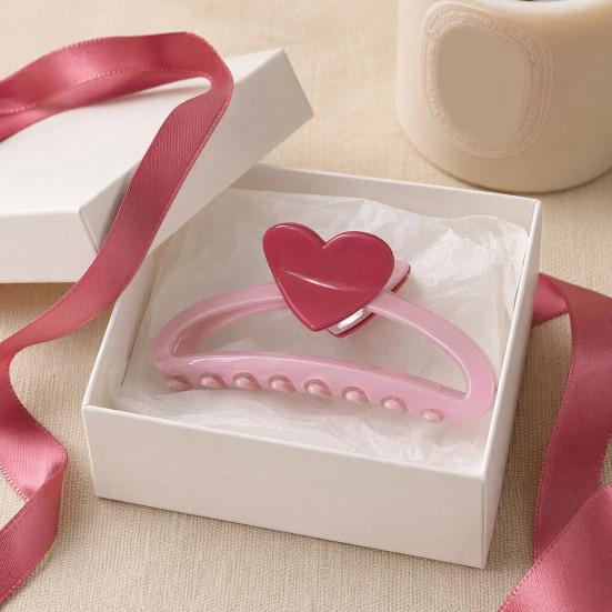Hair Claw Heart Design Hair Clip for Women Stable Grip Back Head Hair