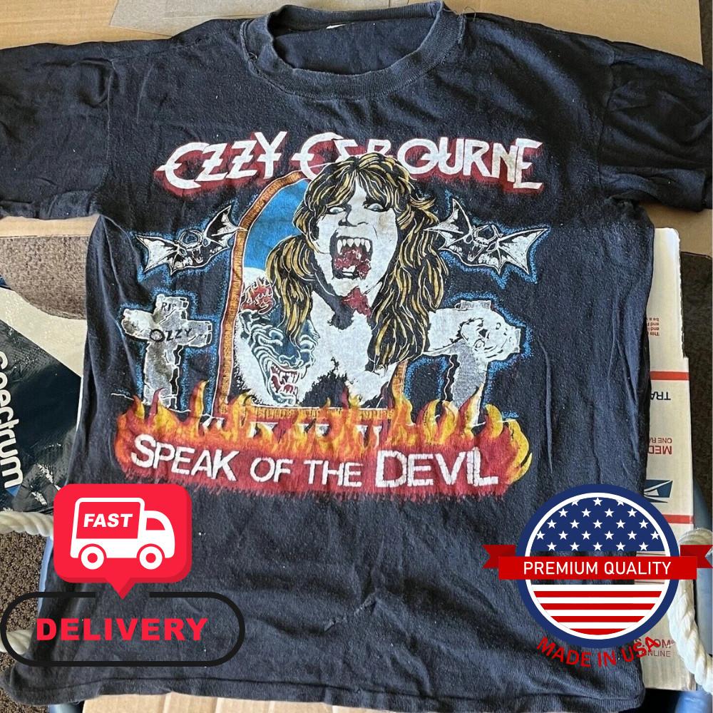 

Vintage 80’s Ozzy Osbourne Speak Of The Devil Unisex Tshirt Reprint S-5XL UNISEX Unisex T-Shirt M