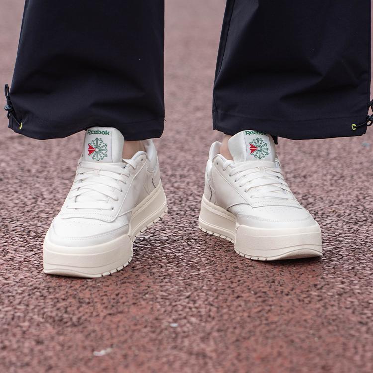Reebok Club C Megacourt Comfortable Versatile Thick Sole Sneakers Unisex Sneakers White 100221376