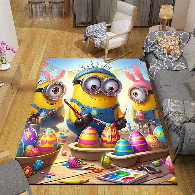 1Pc Minions Christmas Celebration Rug Office Carpet Indoor Outdoor Doormat Nonslip Soft And Comfortable Living Room Christmas Halloween Gift D91854