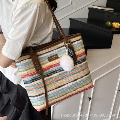 Women's Bag Large Capacity Straw Bag 2025 New Trendy Versatile Handheld Women's Bag Shoulder Bag Large Capacity Woven Tote Bag