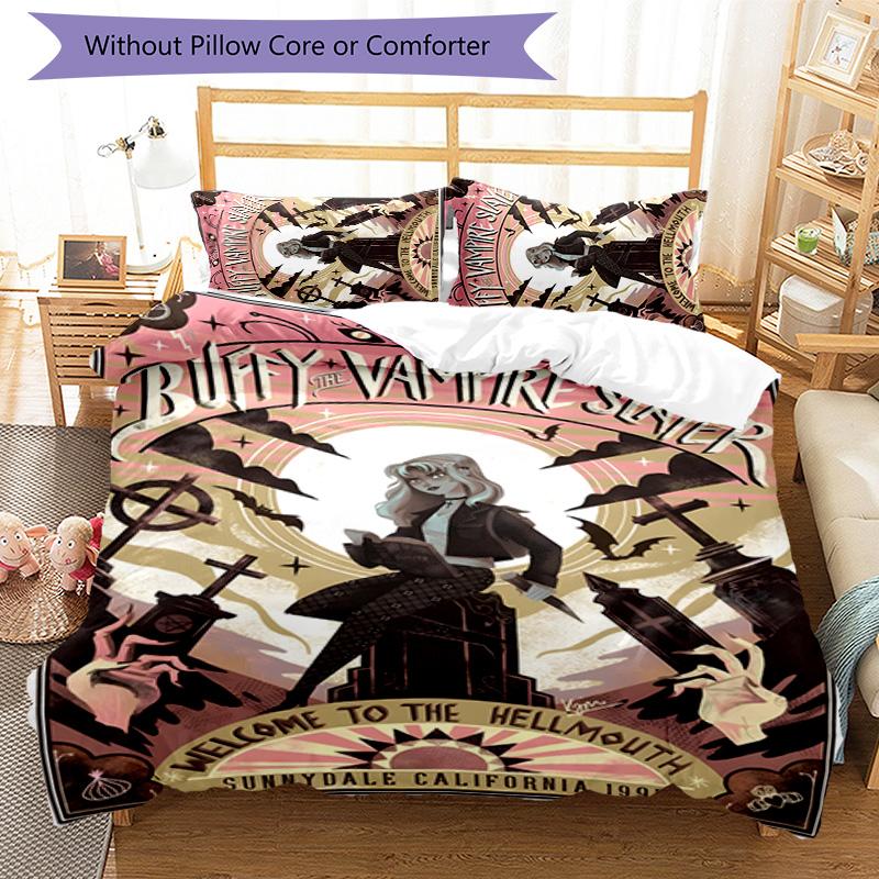 Buffy 3pcs Bedding Set Duvet Cover Closure Includes 1 Duvet Cover & 2 Pillowcases for All Seasons Bedroom Home Dorm Decor