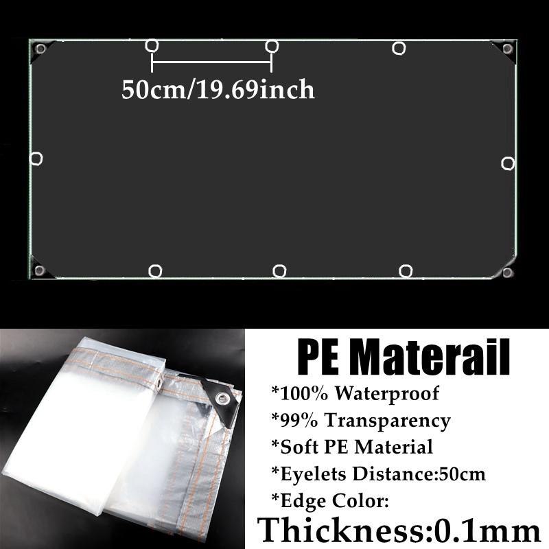 

0.1mmt PE Transparen Tarpaulin Rainproof Cloth Garden Succulent Plants Shed House Cover Waterproof Trap With Hole Terrace Canopy 1x1m