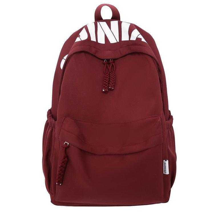 Mochila Escolar Estilo Japonés ins Letra Gran Capacidad Campus Ligera Simple para Viajar Versátil Mochila para Estudiante de Secundaria