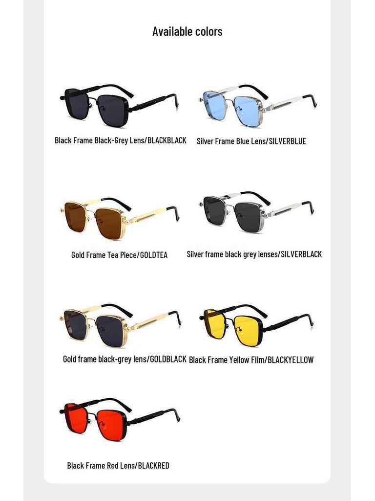 Steampunk Retro Square Metal Sunglasses 2025: Universal Style for Europe & America