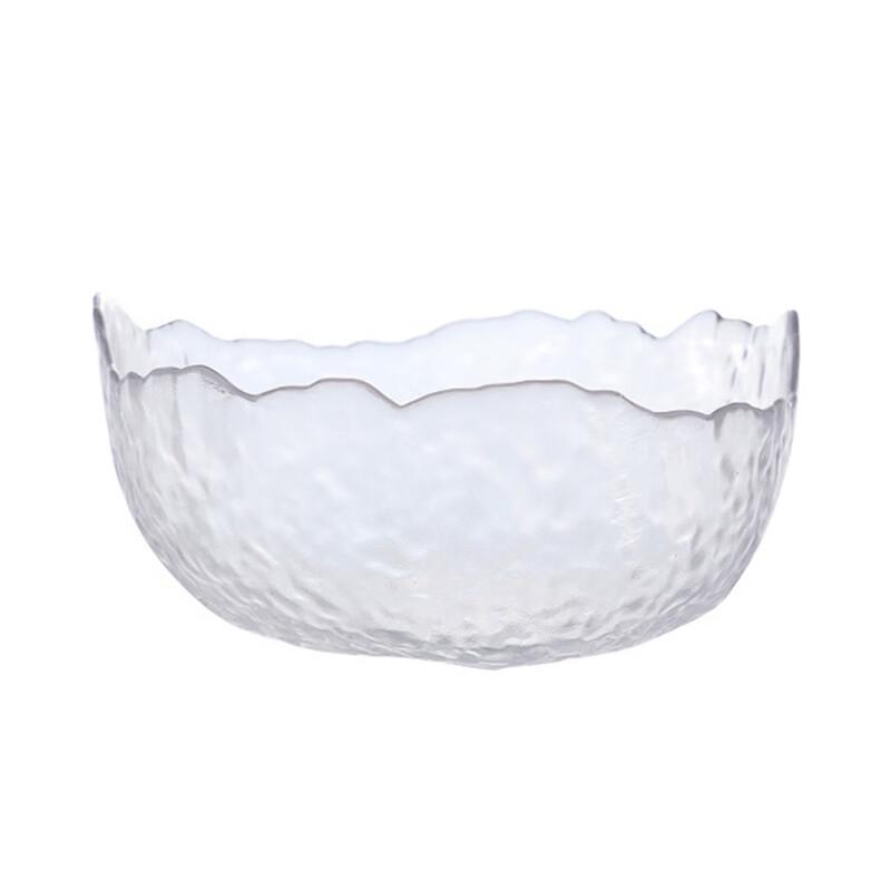 Gehämmerte Glasschale für Salate im japanischen Stil
