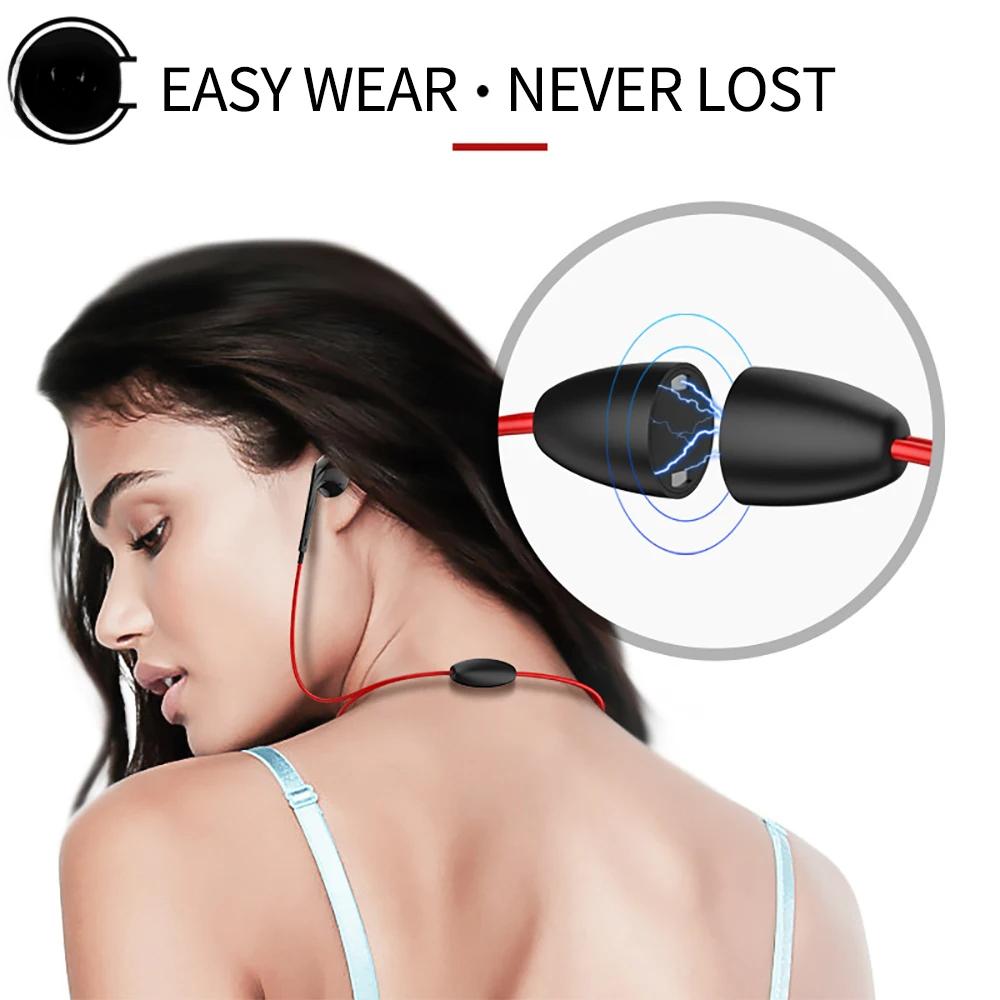 BT313 Bluetooth-Compatible Earphones Magnetic Headphone Sport Wireless Hanging Neck Earphones with Mic for Xiaomi Red Mi Huawei