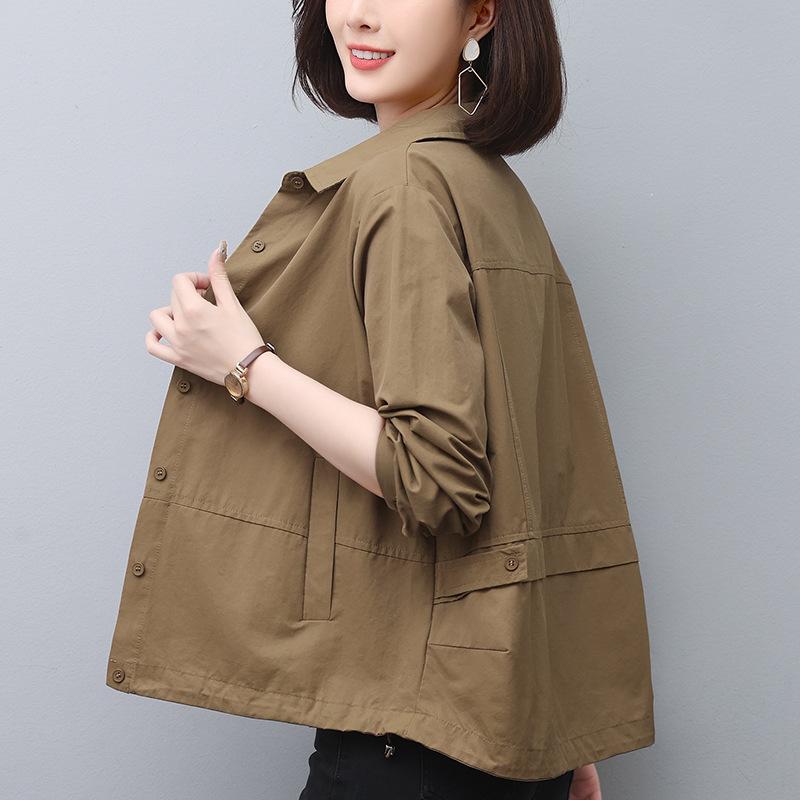 

Мамина повседневная легкая куртка-рубашка - Женская модная модель свободного кроя для весны и лета 2023 XXL recommended for 140-160 jin