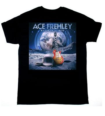 Vtg Ace Frehley Walkin’ on the Moon Bavlna Černá Všechny Velikosti Unisex Tričko EL050 Unisex Tričko