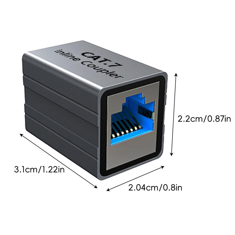 

RJ45 10Gbps Connector Network Ethernet Coupler for Cat7 Aluminum Alloy Ethernet Cable Adapter High Speed Data Transmission