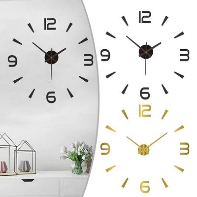 Modern and Elegant 3D Large Mirror Wall Clock for Office Home Shop Decor