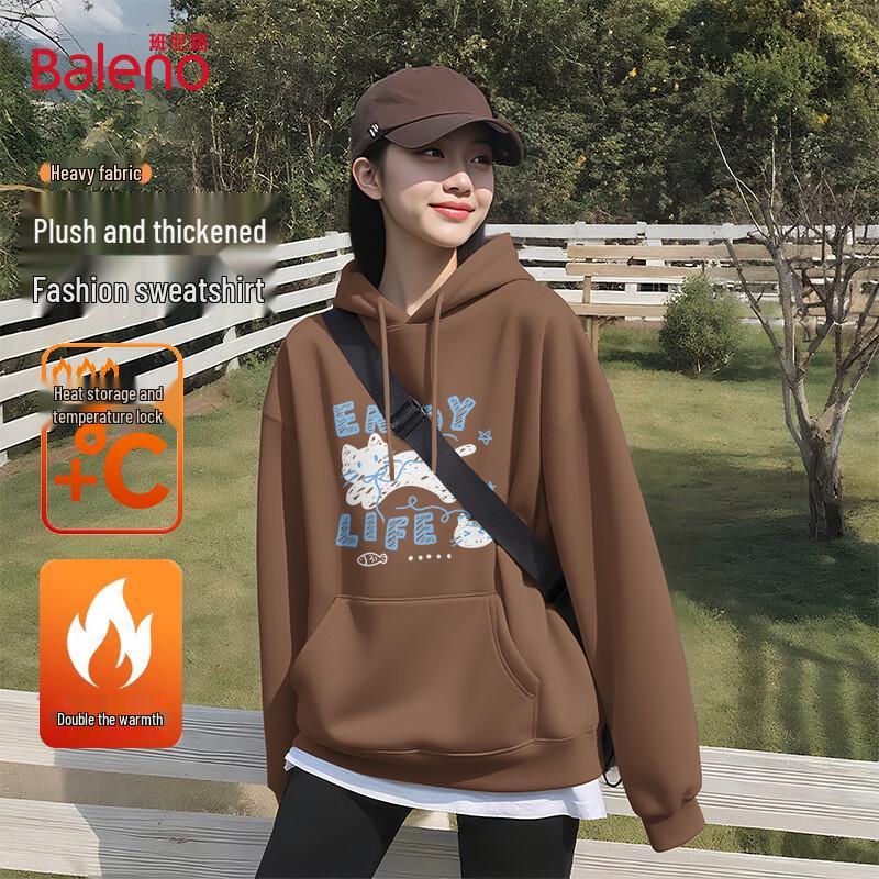 Baleno Women's Letter Cat Hooded Sweatshirt
