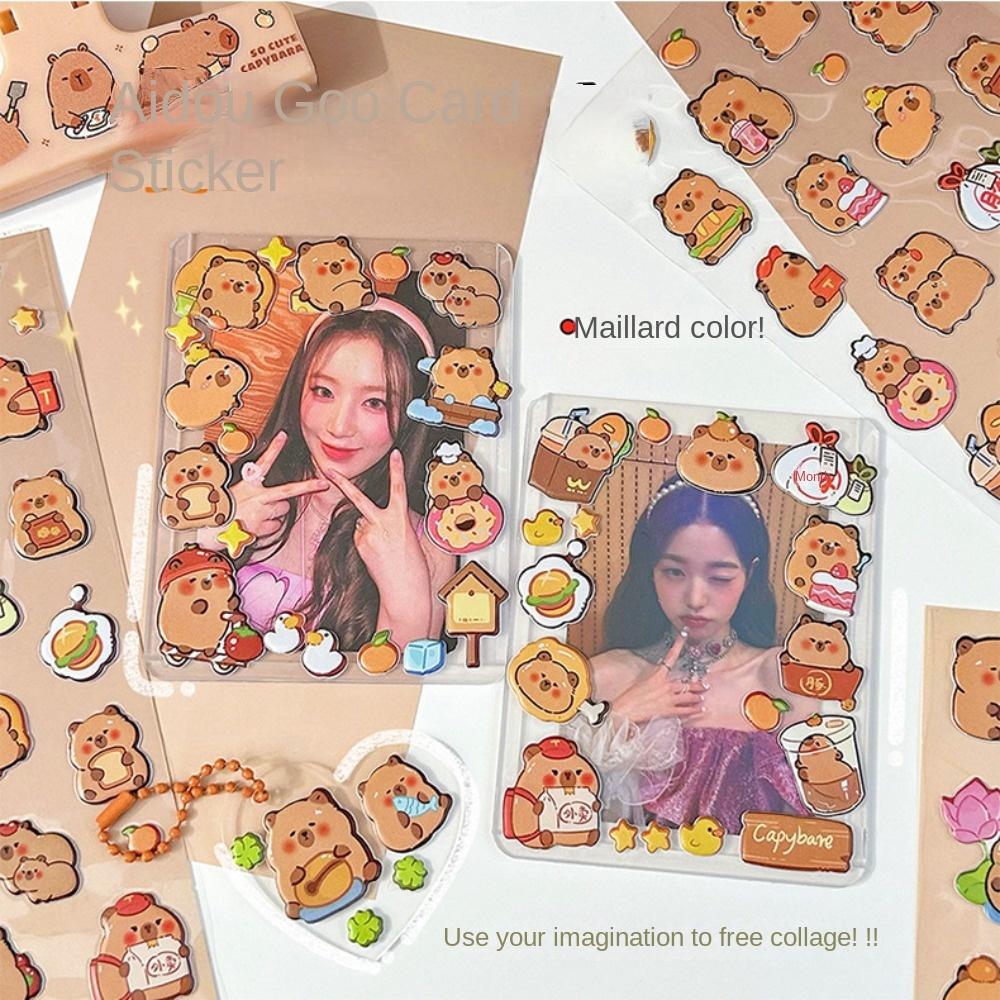 Lovely Hand Accounting Stickers 3D Stationery Stickers New Capybara Bubble Stickers