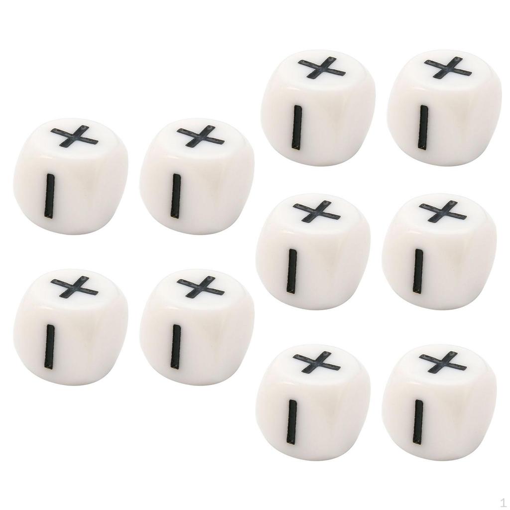 10 Pieces Symbol Dice Add Subtract Mathematical Accs Durable Square Math Counting Teaching