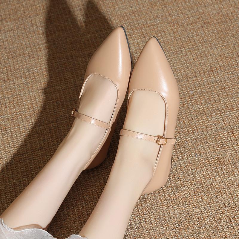 Fashion Ladies Pumps Square Heels Pointed Toe with Medium Women's Shoes On Promotion Casual Non Slip Young Vacation Shoe Wholesale