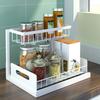 2 Tier Under Sink and Storage, Under Sink Organizer, Slide Out Pull Out Cabinet Organizer Shelf, Metal Sliding Drawer