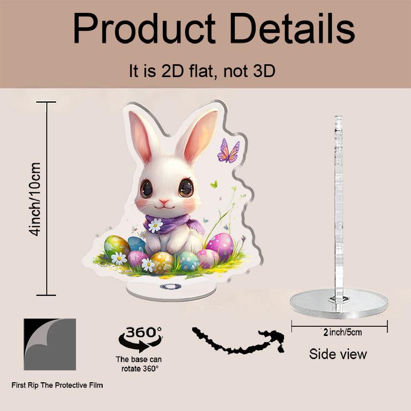 Acrylic Standee Cute Bunny Easter Home Decoration 2D Flat Easter Ornament