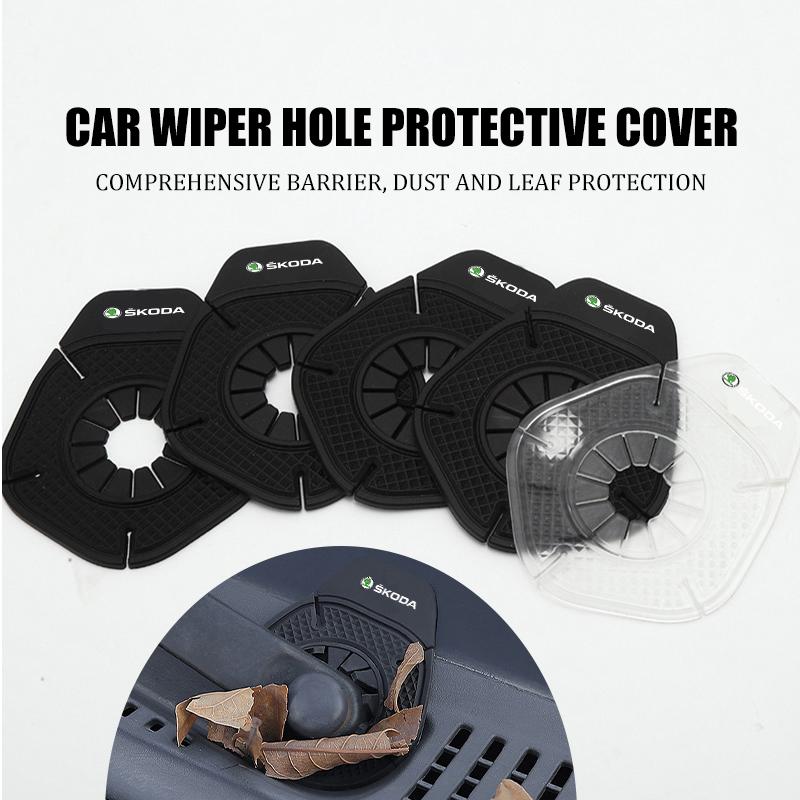 QLT4 For Skoda 1/2PCS Car Windshield Wiper Bottom Hole Protective Cover Auto Accessories Octavia A5 A7 RS Fabia Superb Rapid Karoq