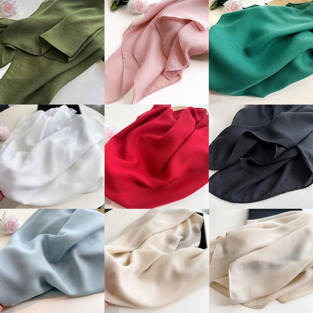 Solid Color Hijab Scarf 90*90cm Scarves Shawl New Square Scarf