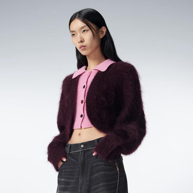 JNBY Women's Mohair Wool Blend Collared Knit Sweater