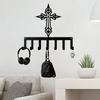 Vintage Metal Wall Cross Key Hanger with 7 Hooks